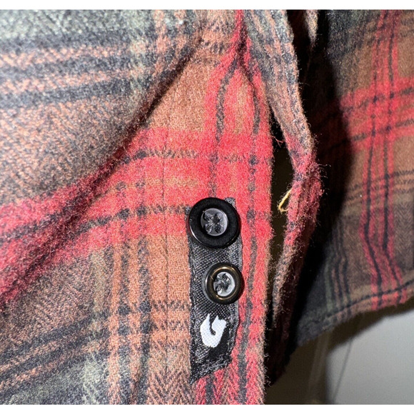Burnside Men’s Plaid Flannel Shirt Crimson Red Size Large NWT Camping Grunge - Picture 9 of 13